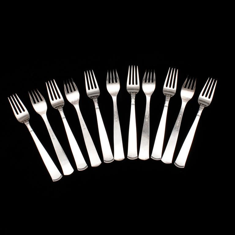BESTICKSERVIS, 102 delar, silver, "Rosenholm", GAB, Stockholm, bland annat 1976. Vikt ca 2177g.