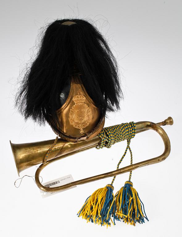 KASK OCH TRUMPET, m/1886, 1800-tal.