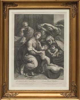 KOPPARSTICK, 2 delar. Bl.a efter Raphael. 1700/1800-tal.