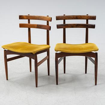 Poul Hundevad & Kai Winding, stolar 4 st, Hundevad & Co, Danmark, 1960-tal. Matbord, Danmark, 1960-tal.