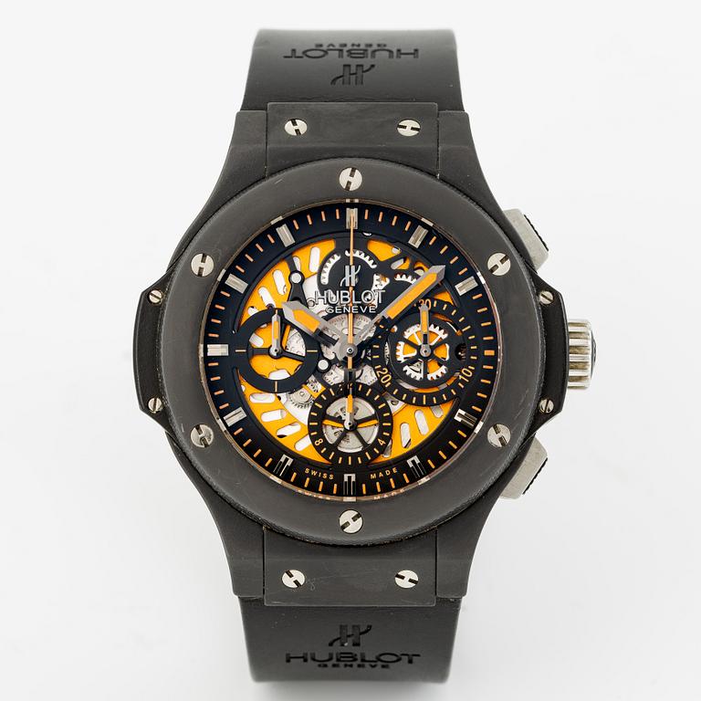Hublot, Big Bang, Aero Bang Orange, "Limited Edition", Skeleton, chronograph, wristwatch, 44 mm.