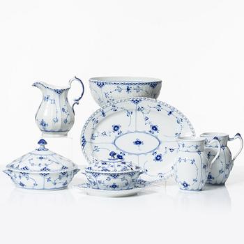 Royal Copenhagen, seven service pieces, 'Blue Fluted', Denmark.