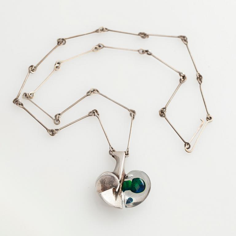 Björn Weckström, pendant, “Space apple”, silver, acrylic, Lapponia 1979.