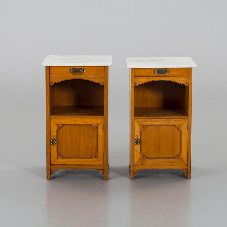 A pair of jugend bedside tables.