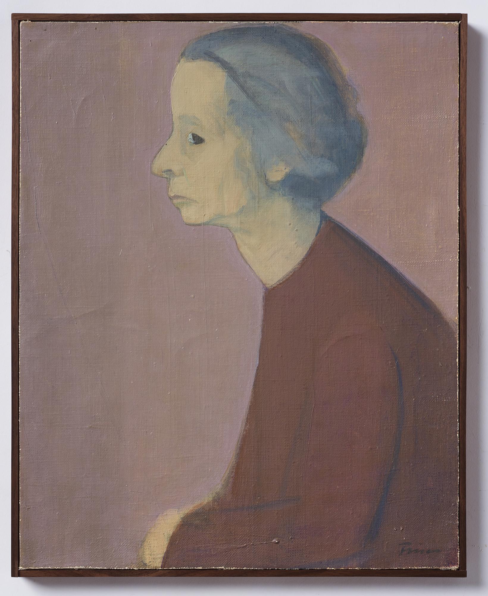 Vera Frisén, olja på uppfodrad duk, signerad.