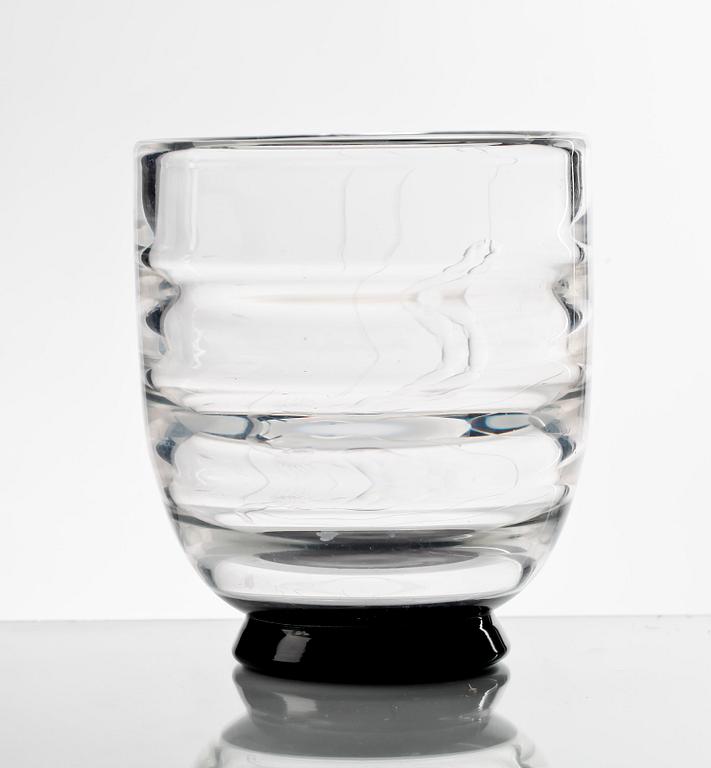 VAS, glas, "Pärlfiskare", Vicke Lindstrand, Orrefors, 1930-tal.