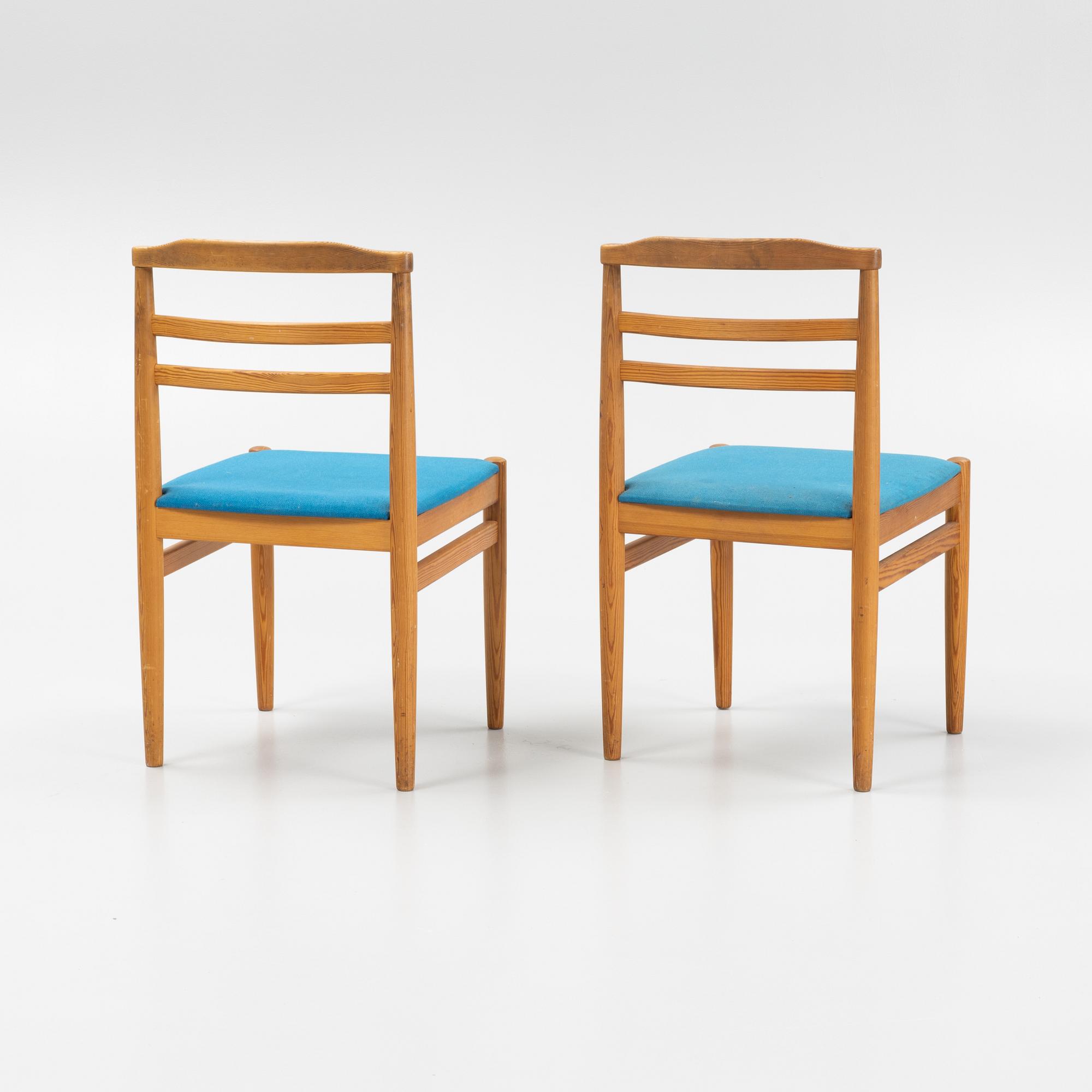 A set of five pine chairs by Yngve Ekström for Swedese, 1970s.