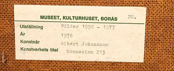 Albert Johansson, olja på pannå, signerad och daterad 1976.