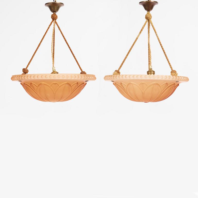 Harald Notini, ceiling lamps 2 pcs., model "10074", Arvid Böhlmarks Lampfabrik, 1930s.