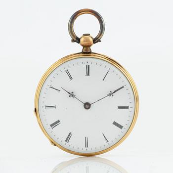 Pocket watch, 18K gold, 37,6 mm.