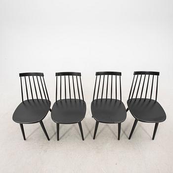 Yngve Ekström, a set of four Pinocchio painted chairs later part of the 20th century.