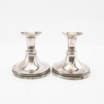 Candlesticks, 2 pairs, silver, MGAB Uppsala, late 20th century.