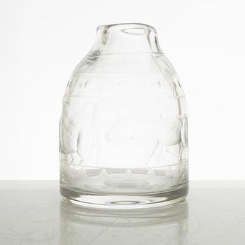 Erik Höglund, a glass vase, Boda Glasbruk Sweden 1950s.