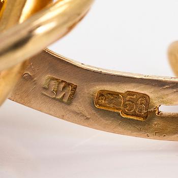 Kalvosinnapit, pyöröhiotut safiirit, 14K (56) kultaa, Pietari.