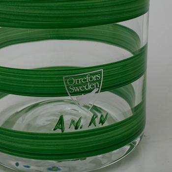 A glass "Clown" decanter by Anne Nilsson for Orrefors, 1980´s/90´s.