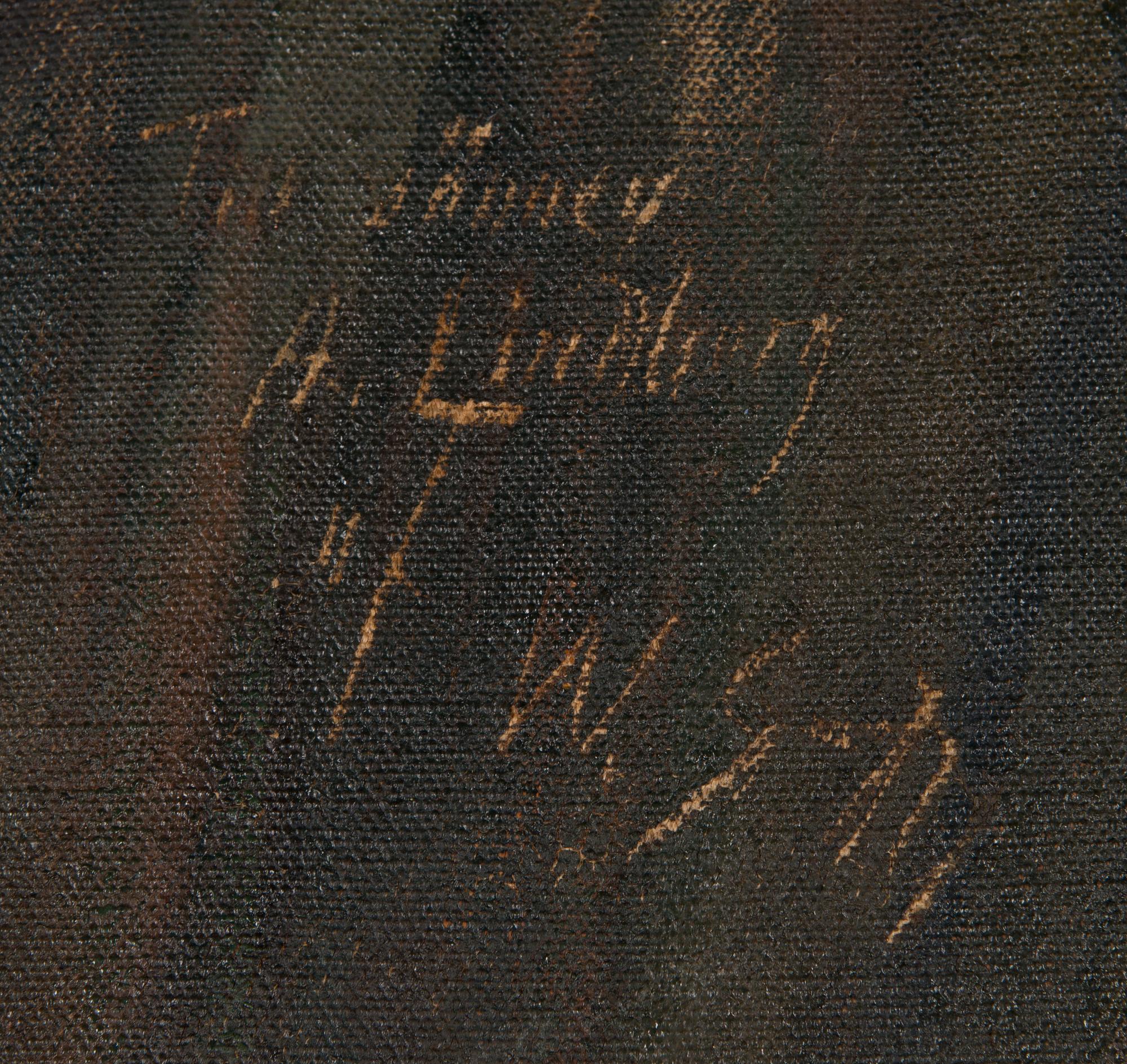 Wilho Sjöström, oil on canvas, signed with dedication.