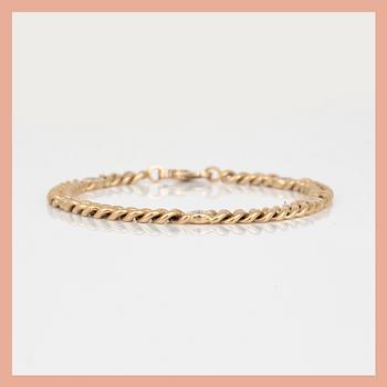 ARMBAND, kedja med 5 st briljantslipade diamanter, ca 0.80 ct totalt.