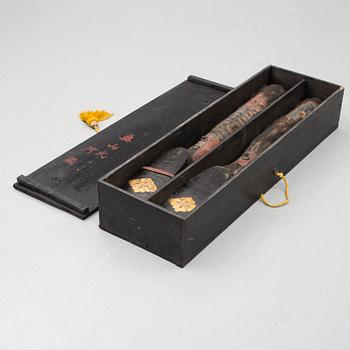 UTSUBU, japanska pilkoger, ett par, Momoyama / tidig edo, 1500-tal.