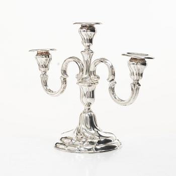 Candelabrum, silver, Rococo style, Germany, first half of the 20th century.
