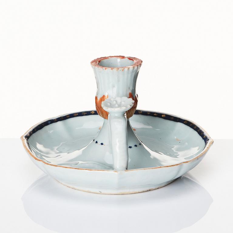 Nattljusstake, kompaniporslin. Qingdynastin, Jiaqing (1796-1820).