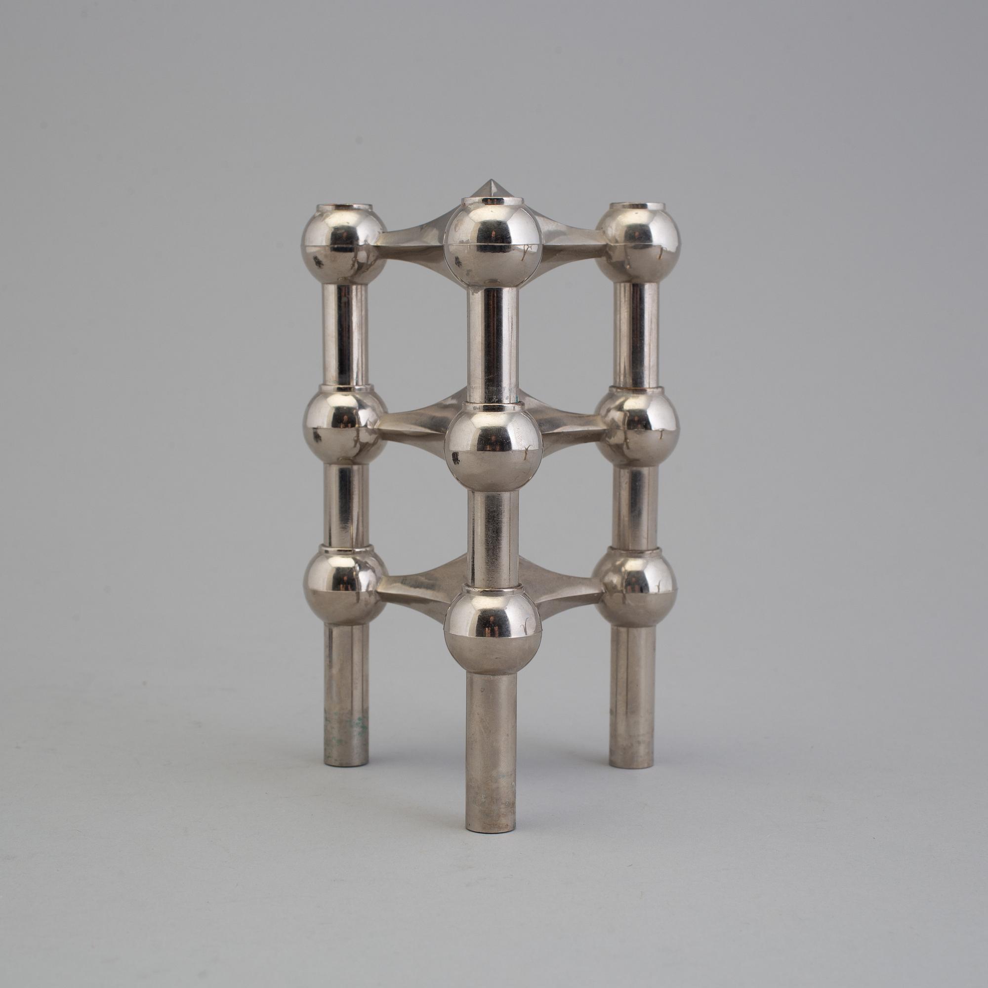 LJUSSTAKAR 4 st, bl a "Liljan", Ystad Metall, Werner Stoff "Nagel", mm.