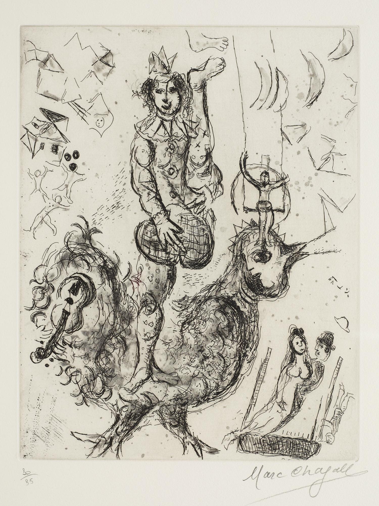 Marc Chagall, "Le clown acrobate".