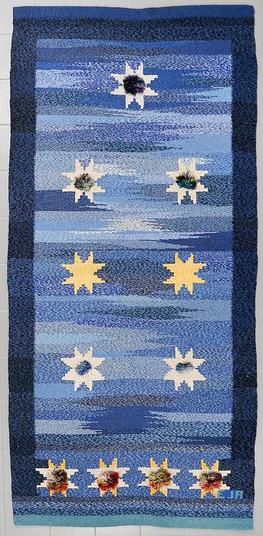 A flatweave by Eva Julia Alfredsson, signed EJA, late 20th/early 21th century, 344 x 161 cm.
