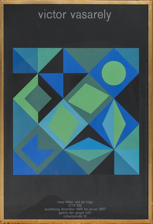 UTSTÄLLNINGSAFFISCHER, 3 st, G. Braque och V. Vasarely.