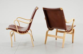 KARMSTOLAR, ett par, "Eva", Bruno Mathsson, Firma Karl Mathsson, Värnamo 1971.