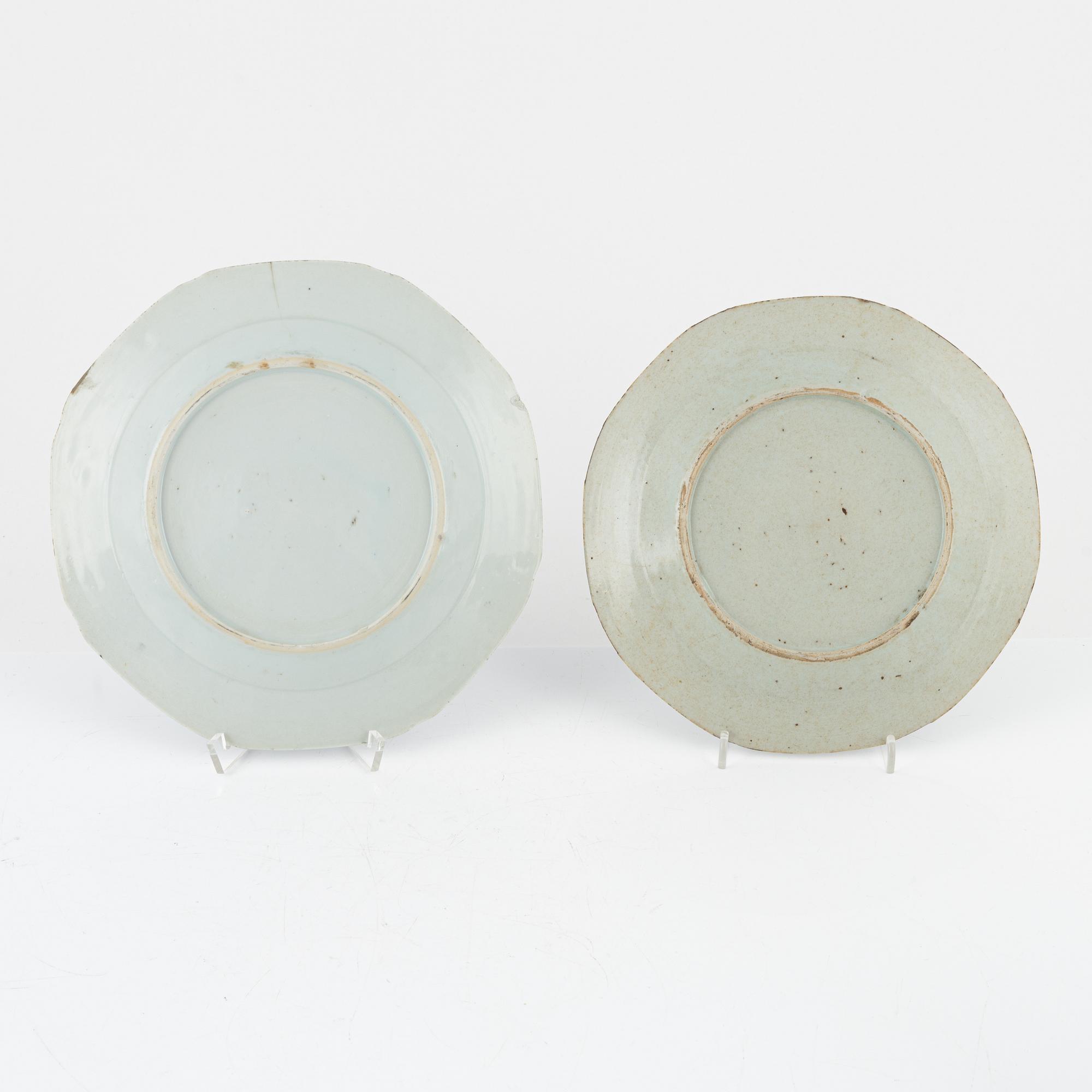 Nine Blue and White Porcelaine Plates, China, 18th-19th century.
