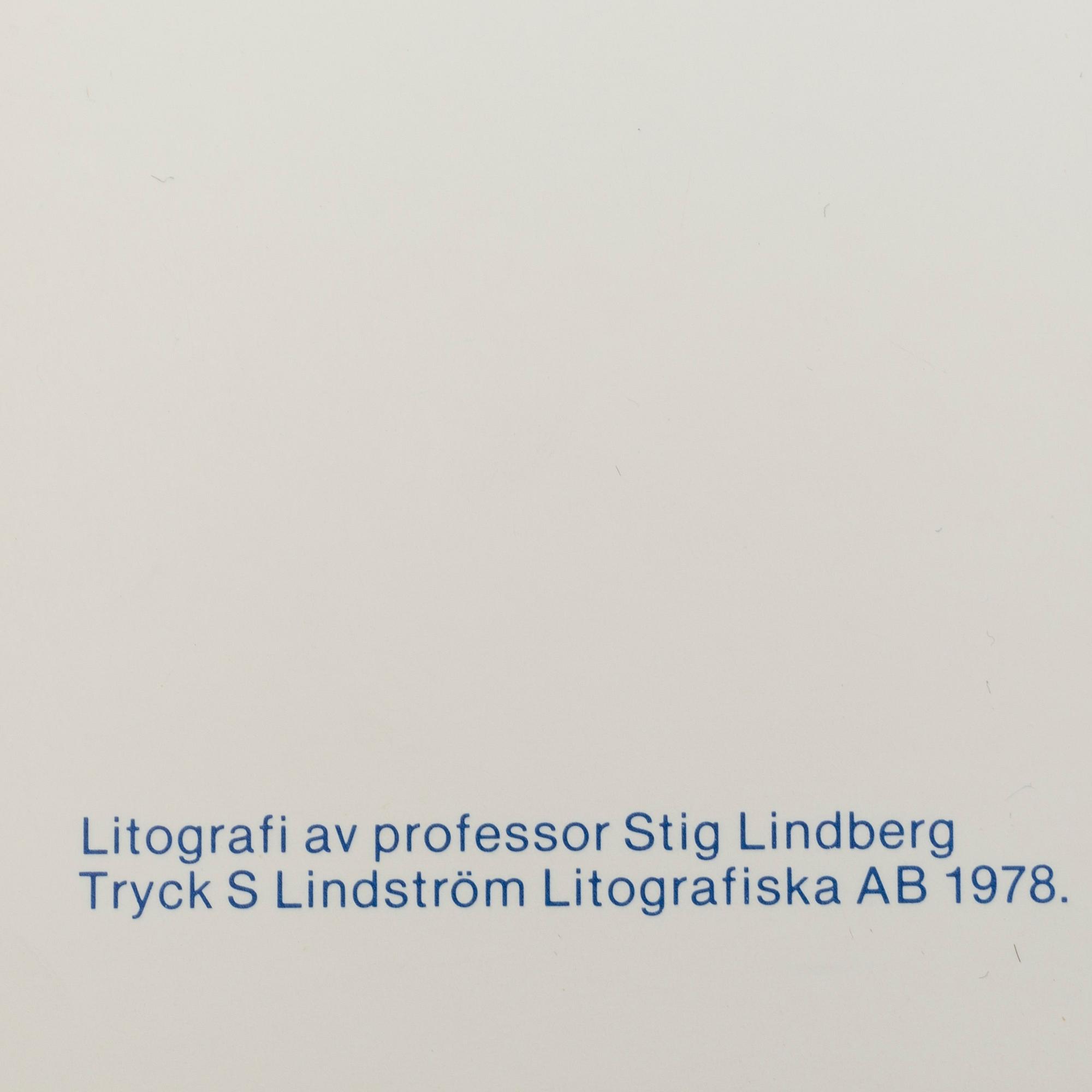 STIG LINDBERG, litografi, signerad och daterad -78.