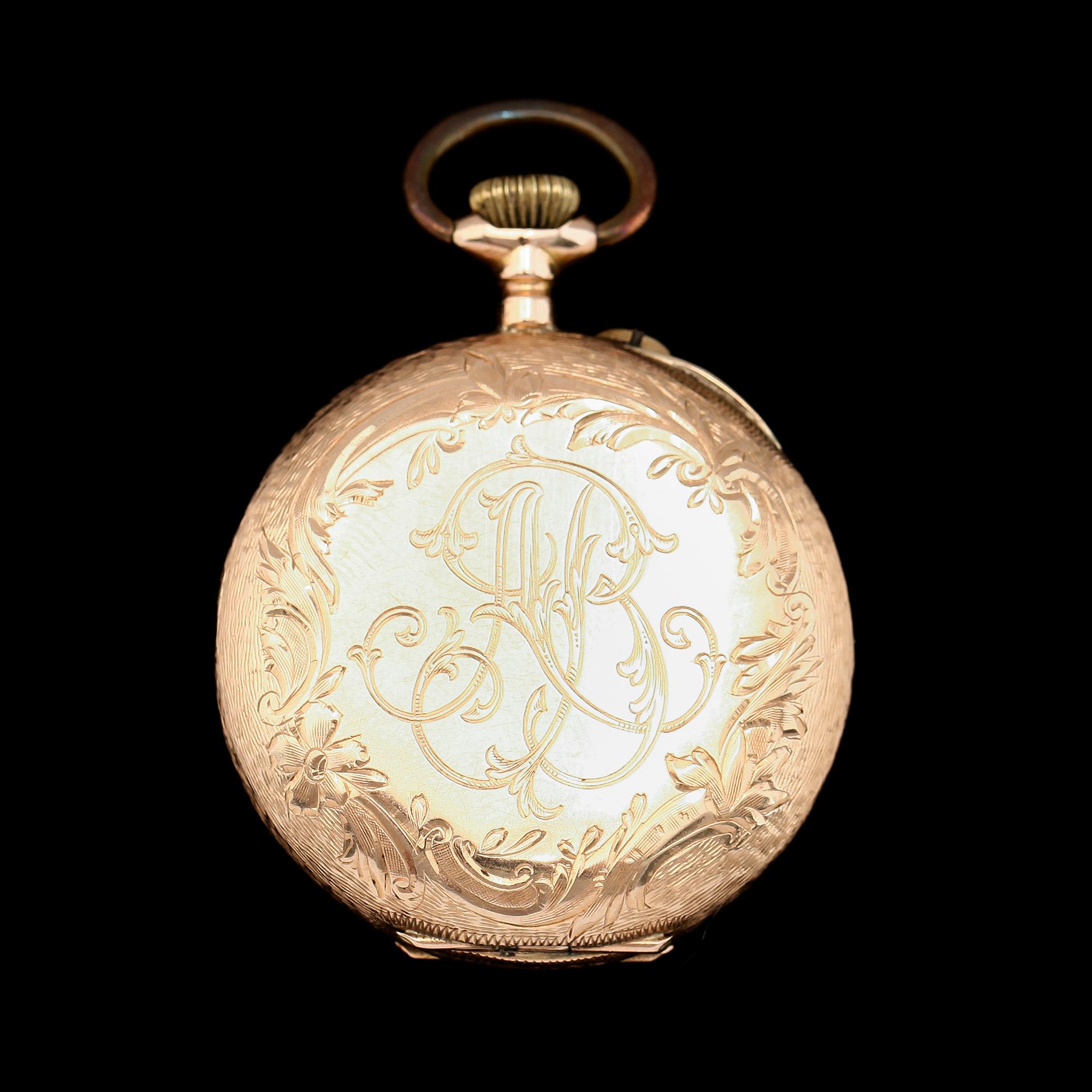 FICKUR, 14K guld, 1900-talets första hälft. Vikt inklusive urhus ca 29 g.