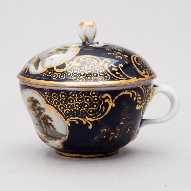 A Russian Popov porcelain hot chocolate cup, mid 19th Century.