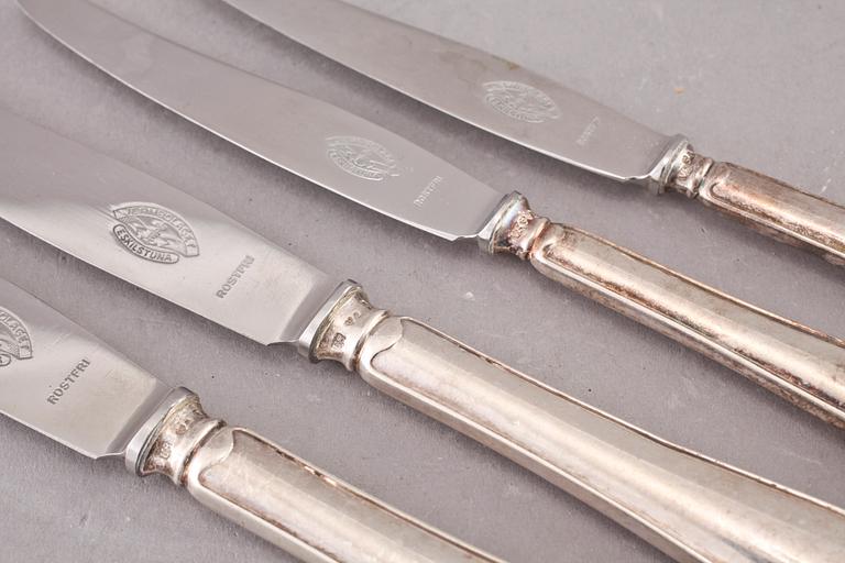 KNIVAR, 9 + 10 st, silver, "Svensk spets", 1947.