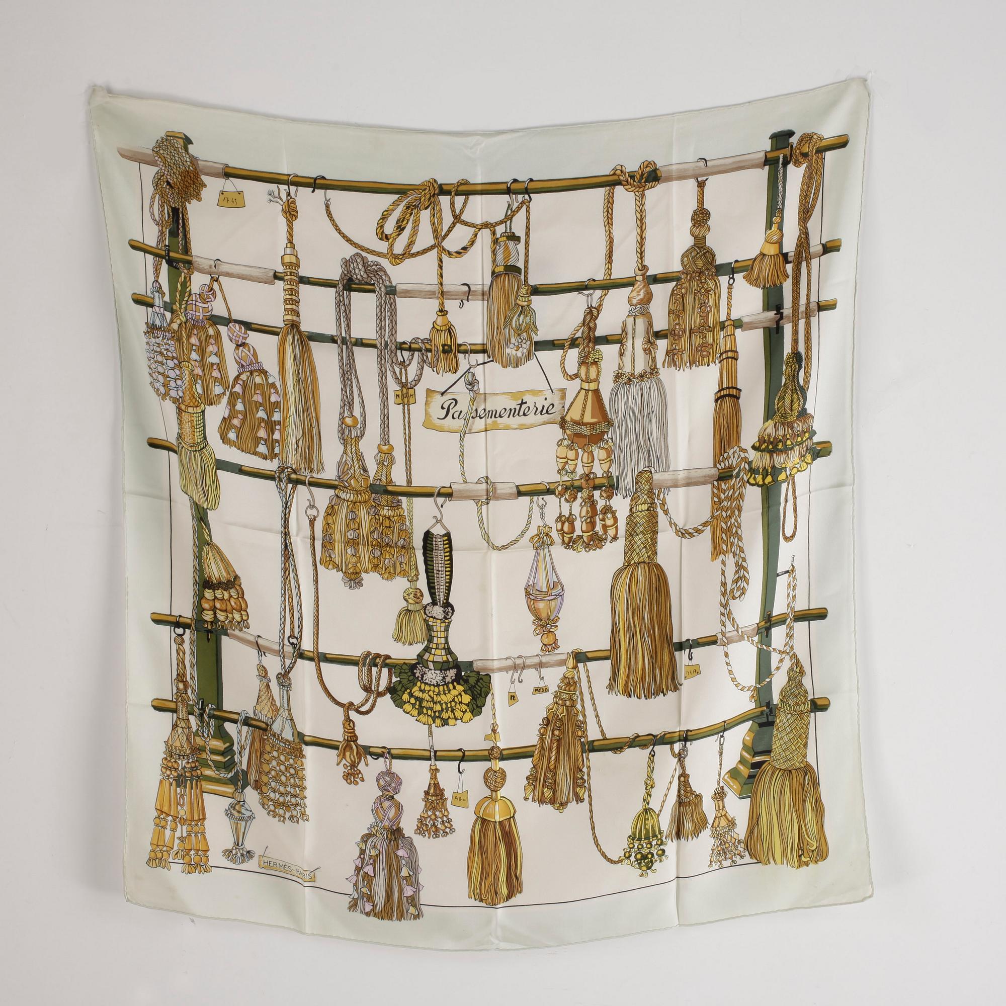 SCARF, siden, "Passementerie" Francoise Heron, Hermès, formgiven 1960.