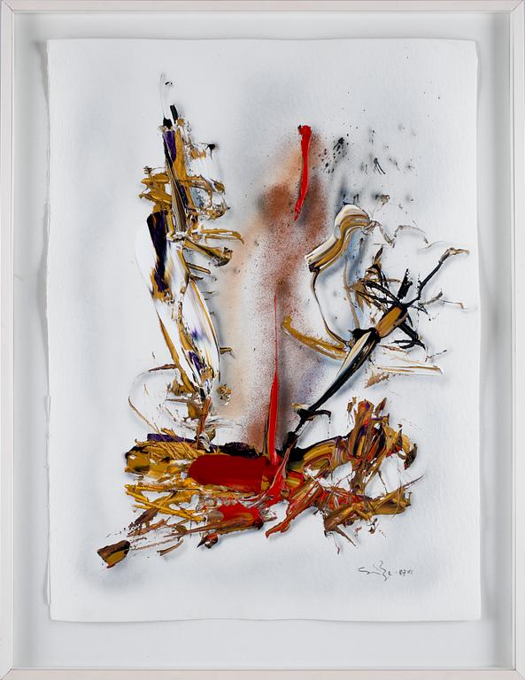 SVEN INGE HÖGLUND, blandteknik på papper. Sign och dat -87.