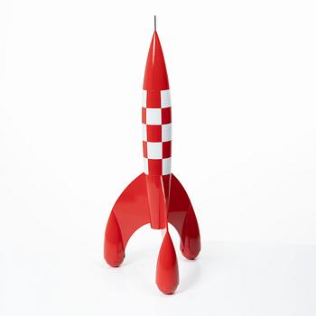 Raket, Tintin, lackerad resin, märkt undertill, Hergé / Moulinsart.