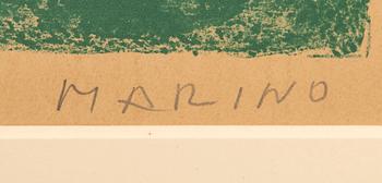 Marino Marini, "Red horse on green background".