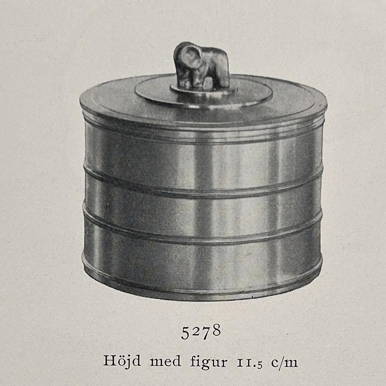 Sylvia Stave, burk med lock, modell 5278, C.G. Hallberg, Stockholm, 1933.