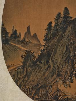 Oidentifierad konstnär, fyra landskap, sen Qingdynasti/ 1900-tal.