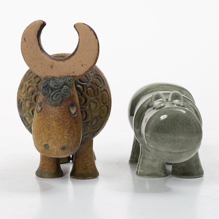 Lisa Larson, Figurines, stoneware, 2 pcs, Gustavsberg.