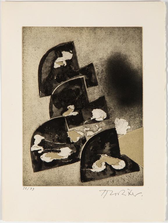 HANS RICHTER, etchings, aquatints in colours (7), signed HRichter and numbered 38/99 with pencil.