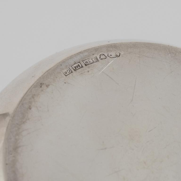 Two Finnish silver boxes and a business card holder.