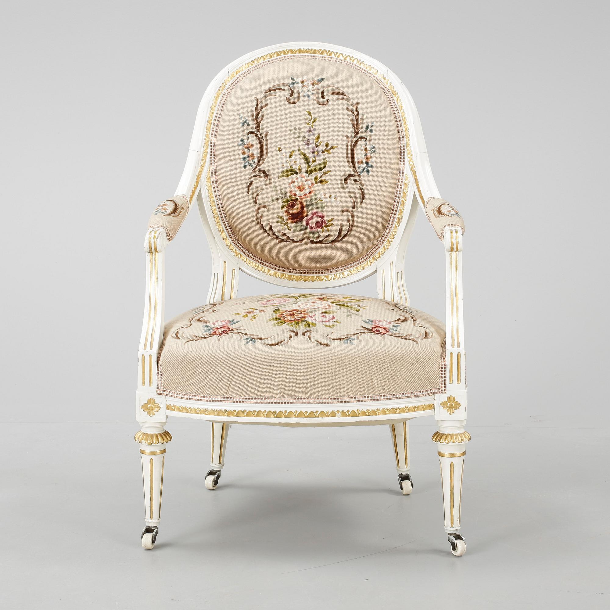 KARMSTOL, gustaviansk, 1700-talets slut.