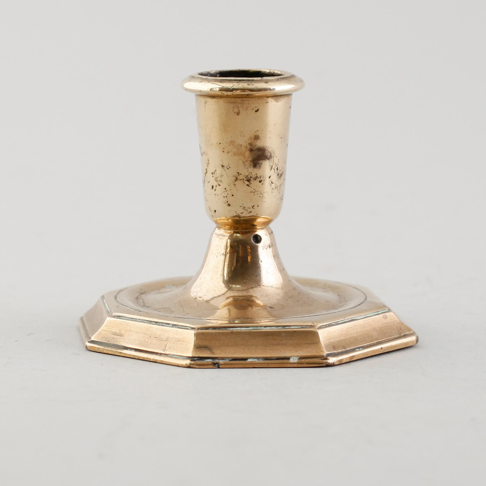 LJUSSTAKE, mässing, 1700-tal.