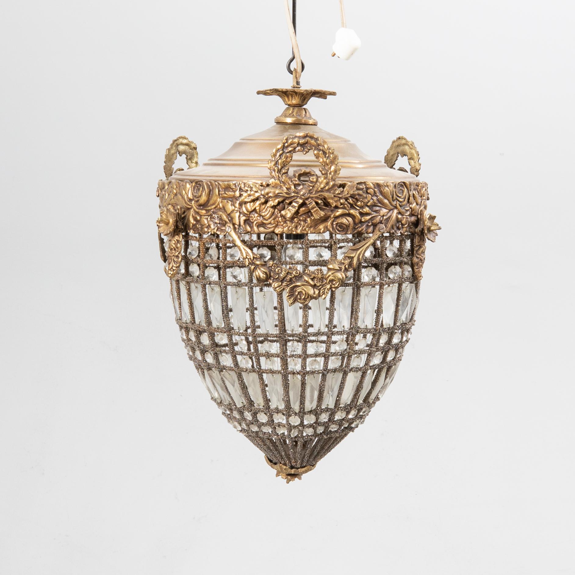 Ceiling lamp Louis XVI style, second half of the 20th century.