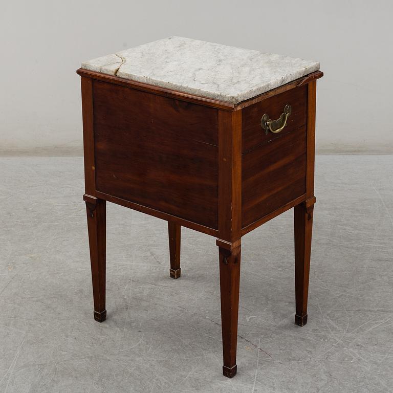 A late Gustavian chamber pot cupboard, late 18th century.