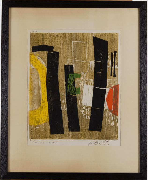 OKÄND KONSTNÄR, signerad, daterad 1963 och numrerad Tpl'a 35 I II 35 XXX.