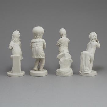 FIGURER, fyra st, parian, Gustafsberg, tidigt 1900-tal.
