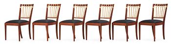 A set of six Josef Frank mahogany chairs, Svenskt Tenn.